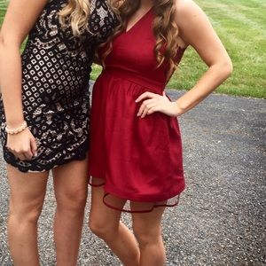 Beautiful maroon/red halter back lace dress!